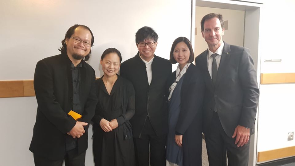 at the backstage with Midori, KahChun Wong and Director of Nürnberger Symphoniker, Lucius Hemmer